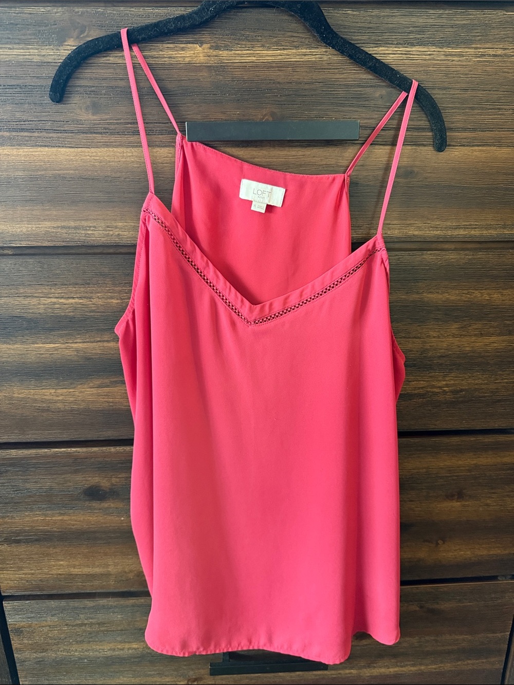 LOFT Bright Pink Spaghetti Strap V-Neck Camisole